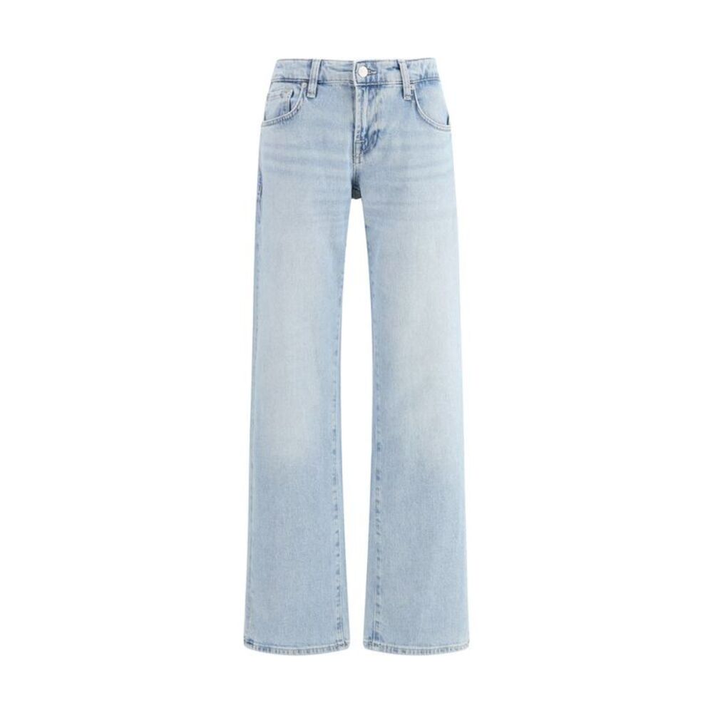 7FOR Blue Cotton Straight-Leg Women's Jeans